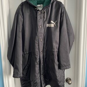 Vtg Japanese Puma Trench Coat- green Sherpa